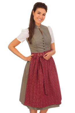 Alpenfee Midi Dirndl 2tlg. - NORA, Oliv, 30