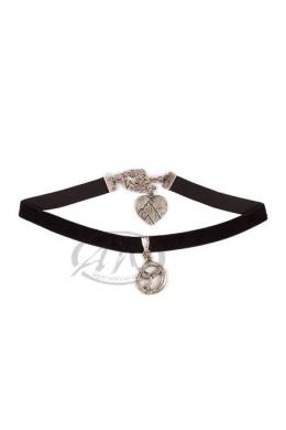 Alpenflüstern Kropfband - STRASS-BREZEL, Schwarz