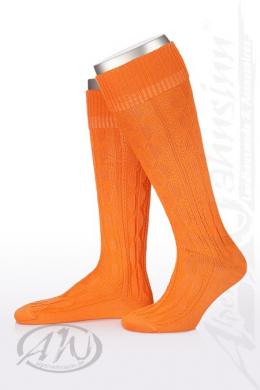 Alpensocks Trachten Kniestrümpfe - 1052, Orange, 11 (40-41)