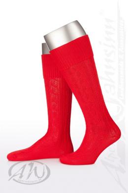 Alpensocks Trachten Kniestrümpfe - 1052, Rot, 10 (38-39)