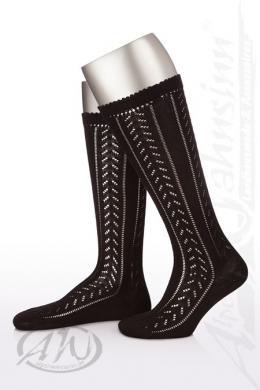 Alpensocks Trachtenstrümpfe Damen - 800, Schwarz, 8 (34-35)