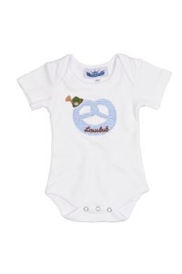 Alpenwahnsinn Baby Body - BREZL LAUSBUB, Weiß/Hellblau, 74
