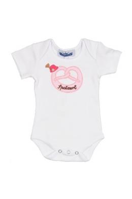 Alpenwahnsinn Baby Body - BREZL SPATZERL, Weiß/Rosa, 92