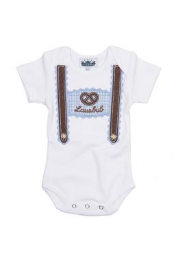Alpenwahnsinn Baby Body - LAUSBUB, Weiß/Hellblau, 62