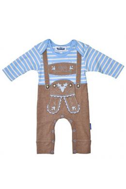 Alpenwahnsinn Baby Strampler Junge - LEDERHOSE BUAM, Hellblau, 62