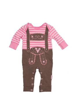 Alpenwahnsinn Baby Strampler Mädchen - LEDERHOSE MADL, Rosa, 74