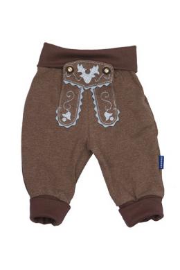 Alpenwahnsinn Babyhose - LEDERHOSE BUAM, Nougat/Hellblau, 74/80