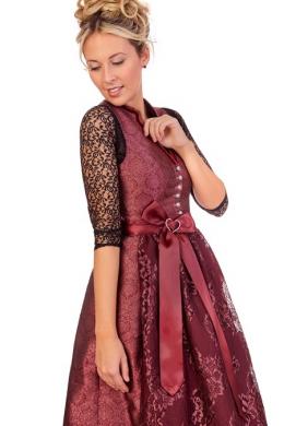 Alpenwahnsinn Dirndl Kollektion Almpracht Midi Dirndl 2tlg. - VICTORIA, Weinrot, 46