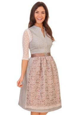 Alpenwahnsinn Dirndl Kollektion Sonnenwalzer Midi Dirndl 2tlg. - MISS GRACE, Grau, 42