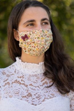 Alpenwahnsinn Dirndl Stoffmaske - HERBSTFREUDE DELUXE, Hellgelb, Single