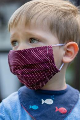 Alpenwahnsinn Kinder Stoffmaske - DOTTI 1, Bordeaux, One size