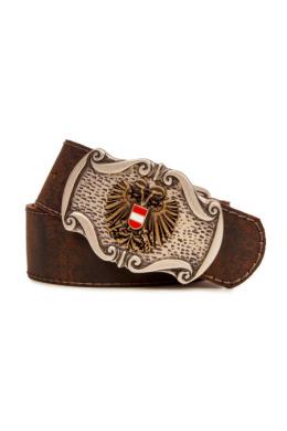 CASSANDRA Trachtengürtel - ÖSTERREICHWAPPEN, Braun, 105