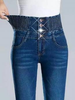 Damen Lässig Unifarben Alle Jahreszeiten Hohe Elastizität Täglich Fest Denim H-Linie Regelmäßig Jeans