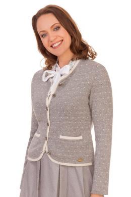 h.moser Trachten Strickjacke - HOLLERSBACH, Hellgrau, 34