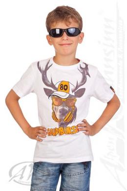 Hangowear Trachten Kinder Fun Shirt - GAUDIBURSCH, Weiß, 98