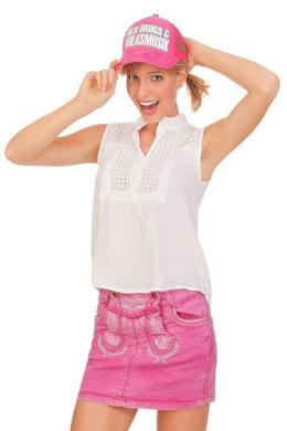 Hangowear Trachtenrock Jeans Mini - FLORETTA, Pink, 38