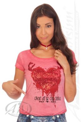 Hangowear Trachtenshirt Damen - VELUXE ROT, Rot, XL