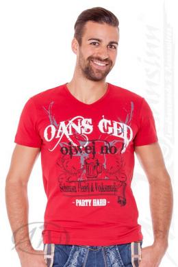 Hangowear Trachtenshirt Herren - CASPAR, Rot, XL
