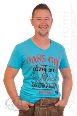 Hangowear Trachtenshirt Herren - CASPAR, Türkis, XS