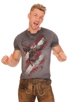 Hangowear Trachtenshirt Herren - FERDI AUSTRIA, Grau, 6XL