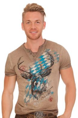 Hangowear Trachtenshirt Herren - FERDI BAVARIA, Braun, S