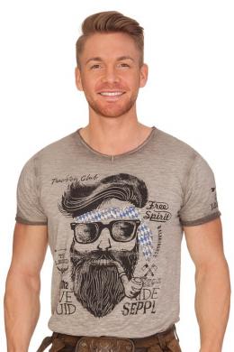 Hangowear Trachtenshirt Herren - KENNY BAVARIA, Hellgrau, L