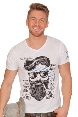 Hangowear Trachtenshirt Herren - KENNY BAVARIA, Weiß, XL