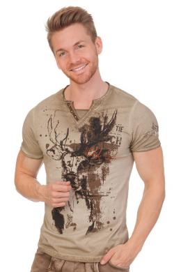 Hangowear Trachtenshirt Herren - LANZELOT, Schlamm, M