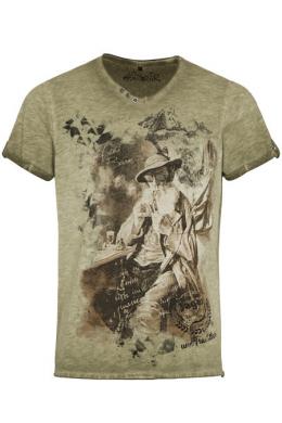 Hangowear Trachtenshirt Herren - THEO, Oliv, XXL