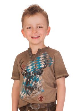 Hangowear Trachtenshirt Kind - FERDI KIDS BAVARIA, Braun, 134/140
