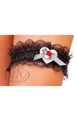 Happy4You Strumpfband - RÜSCHE, Schwarz/Spitze, One size