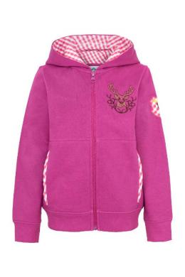 Isar-Trachten Kapuzenjacke Kinder - LOVIS, Beere, 80