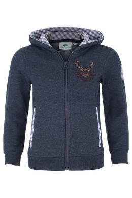 Isar-Trachten Kapuzenjacke Kinder - LOVIS, Jeansblau, 110