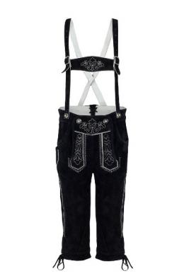 Isar-Trachten Lederhose Kinder - LEVIN, Schwarz, 152