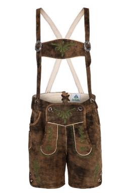 Isar-Trachten Lederhose Kinder - MATHEO, Braun/Grün, 92
