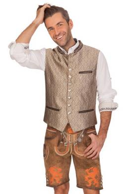 Krüger Buam Lederhose Herren kurz - HOLLAND, Braun, 58