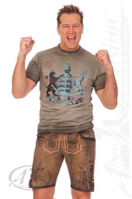 Krüger Buam Lederhose Herren kurz - WÜRTTEMBERG, Braun, 56