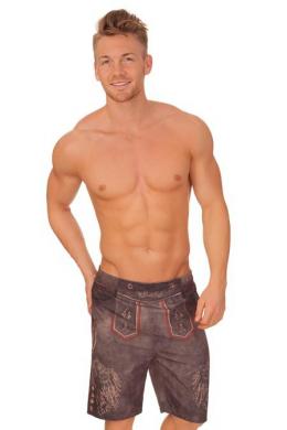 Krüger Buam Trachten Badehose - ÖSTERREICH, Braun, XXL