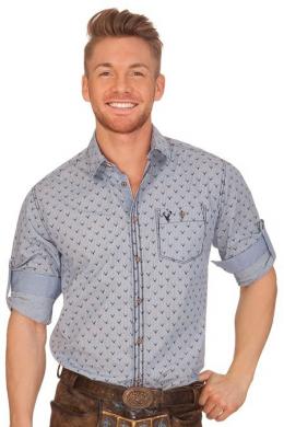 Krüger Buam Trachtenhemd - DEER, Hellblau, XL