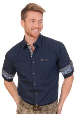Krüger Buam Trachtenhemd - ELIAN, Marine, 4XL