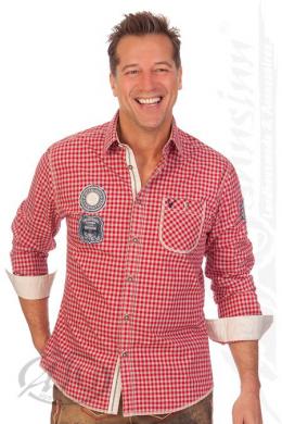 Krüger Buam Trachtenhemd - WENZEL, Rot, S