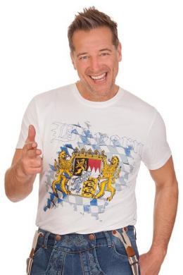 Krüger Buam Trachtenshirt Herren - BAYERN II, Weiß, XXXL