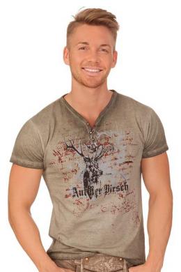 Krüger Buam Trachtenshirt Herren - NICK, Oliv, XXL
