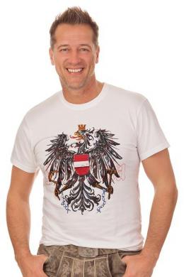 Krüger Buam Trachtenshirt Herren - ÖSTERREICH II, Weiß, XXXL