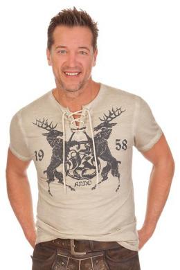 Krüger Buam Trachtenshirt Herren - TINO, Natur, XL