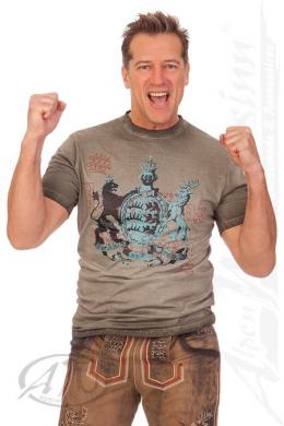 Krüger Buam Trachtenshirt Herren - WÜRTTEMBERG, Braun, XS