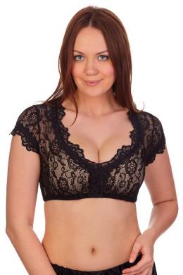 Krüger Collection Dirndlbluse - LINE, Schwarz, 38