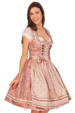 Krüger Collection Midi Dirndl 2tlg. - LEOPOLDINE, Rosé, 32