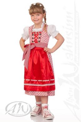 Krüger Kids Kinderdirndl 3tlg. - CYNTHIA, Rot, 80