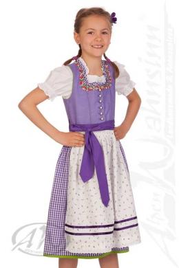 Krüger Kids Kinderdirndl 3tlg. - LEONIE, Flieder, 98